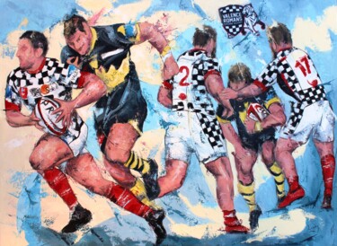 Pittura intitolato "1236 Rugby Valence…" da Jean-Luc Lopez, Opera d'arte originale, Acrilico