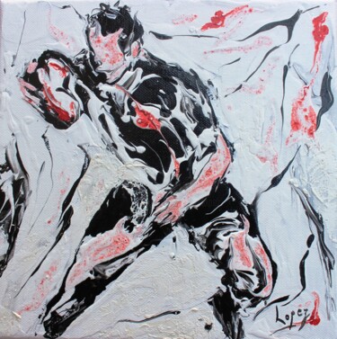 Картина под названием "1420 Rugby" - Jean-Luc Lopez, Подлинное произведение искусства, Акрил Установлен на Деревянная рама д…