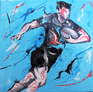 Картина под названием "1421 Rugby" - Jean-Luc Lopez, Подлинное произведение искусства, лак