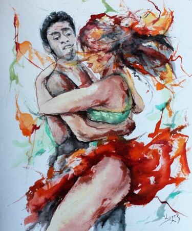 Painting titled "563 Salsa caliente" by Jean-Luc Lopez, Original Artwork, Ink