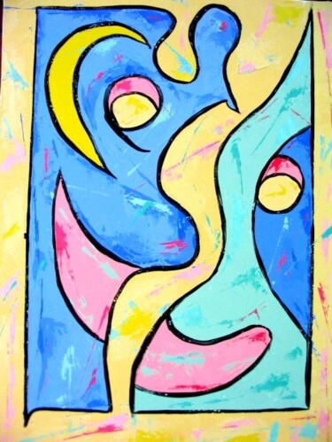 Painting titled "Séduction" by Jean-Luc Lopez, Original Artwork, Acrylic Mounted on Wood Stretcher frame