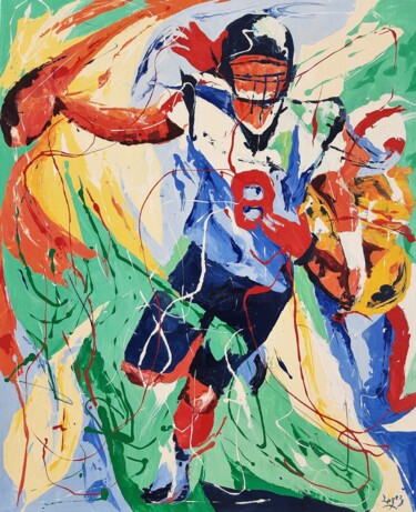 Painting titled "846 Super Bowl" by Jean-Luc Lopez, Original Artwork, Oil Mounted on Wood Stretcher frame
