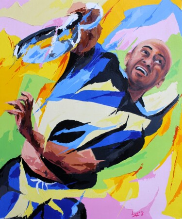 Painting titled "445 Agassi" by Jean-Luc Lopez, Original Artwork, Acrylic Mounted on Wood Stretcher frame