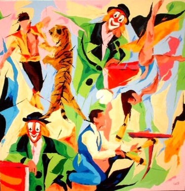 Painting titled "479 Cirque Pinder" by Jean-Luc Lopez, Original Artwork, Acrylic Mounted on Wood Stretcher frame