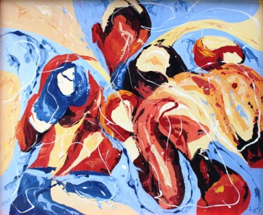 Pintura titulada "845 Mouvement de bo…" por Jean-Luc Lopez, Obra de arte original, Laca Montado en Bastidor de camilla de ma…