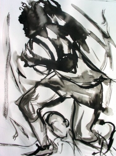 Картина под названием "51 Rugby" - Jean-Luc Lopez, Подлинное произведение искусства, Чернила