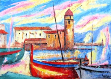 Painting titled "Collioure" by Jean-Luc Lopez, Original Artwork, Oil