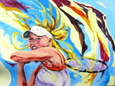 Painting titled "Glamour Tennis" by Jean-Luc Lopez, Original Artwork, Oil
