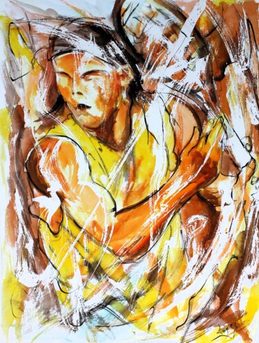 Картина под названием "184 Faim de tennis" - Jean-Luc Lopez, Подлинное произведение искусства, Чернила