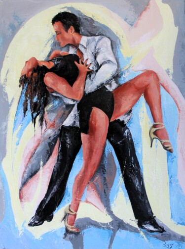 Painting titled "1079 Tango endiablé" by Jean-Luc Lopez, Original Artwork, Acrylic Mounted on Wood Stretcher frame