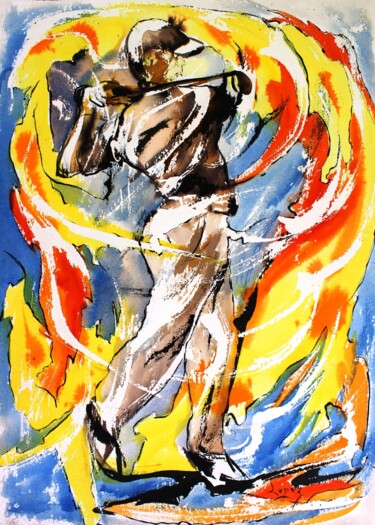Painting titled "221 Mouvement de go…" by Jean-Luc Lopez, Original Artwork, Ink