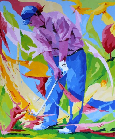 Painting titled "385 Ryder cup" by Jean-Luc Lopez, Original Artwork, Acrylic Mounted on Wood Stretcher frame