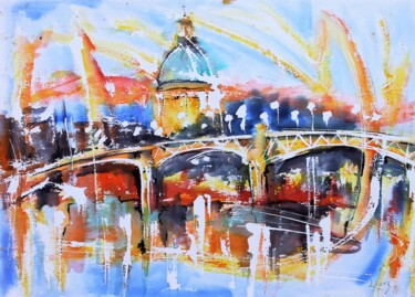 Peinture intitulée "232 Pont Saint-Pier…" par Jean-Luc Lopez, Œuvre d'art originale, Encre