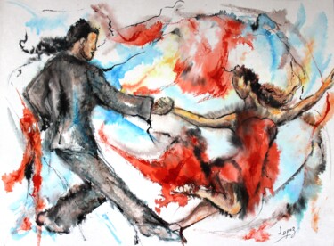 Painting titled "319 Tango" by Jean-Luc Lopez, Original Artwork, Ink