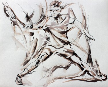 Картина под названием "346 Touche de tennis" - Jean-Luc Lopez, Подлинное произведение искусства, Чернила