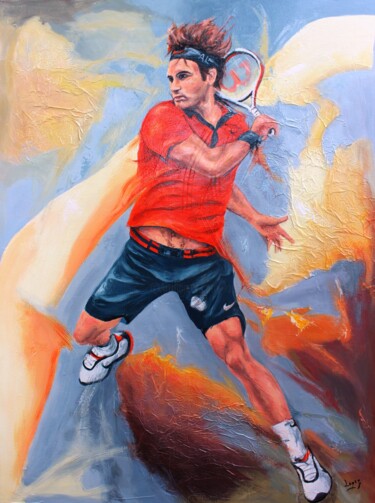 Ζωγραφική με τίτλο "Nombril du tennis" από Jean-Luc Lopez, Αυθεντικά έργα τέχνης, Ακρυλικό