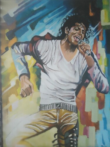 Peinture intitulée "Michael Jackson" par Jean Luc Marès, Œuvre d'art originale, Acrylique