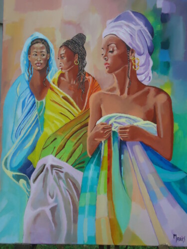Картина под названием "Beautés africaines" - Jean Luc Marès, Подлинное произведение искусства, Акрил