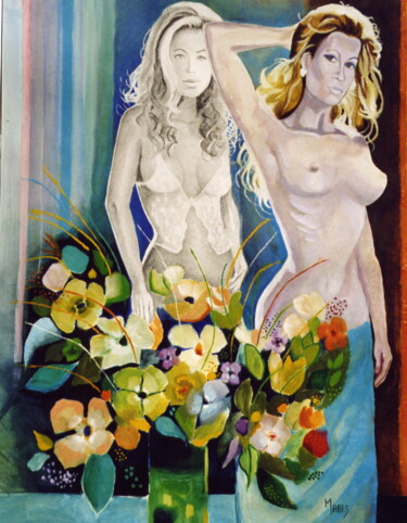 Malarstwo zatytułowany „Jeunes filles en nu…” autorstwa Jean Luc Marès, Oryginalna praca, Olej