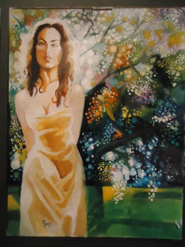 Painting titled "Mona la belle" by Jean Luc Marès, Original Artwork, Oil