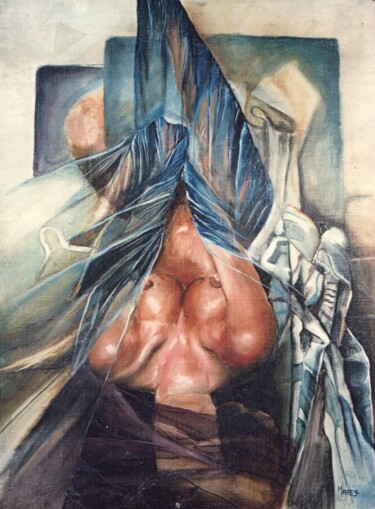 Pintura intitulada "L'envers du voile" por Jean Luc Marès, Obras de arte originais, Óleo