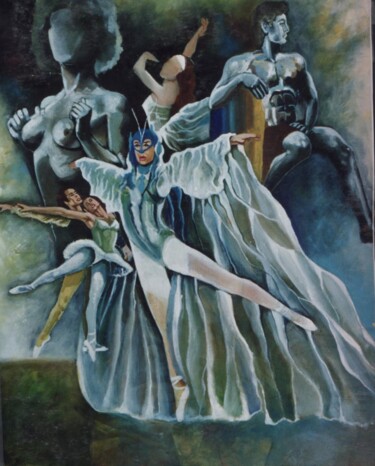 Pittura intitolato "Danseuse étoile mas…" da Jean Luc Marès, Opera d'arte originale, Olio