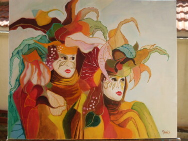 Pittura intitolato "Venise - Le couple…" da Jean Luc Marès, Opera d'arte originale, Olio