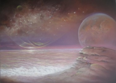 Peinture intitulée "Le vaisseau de lumi…" par Jean Luc Mariot, Œuvre d'art originale, Pastel