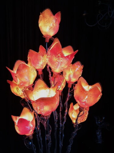 Artisanat intitulée "Lampadaire bouquet…" par Jean Luc Masini, Œuvre d'art originale, Éclairage