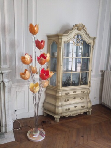 Design intitolato "Lampadaire 12 tulip…" da Jean Luc Masini, Opera d'arte originale, apparecchio