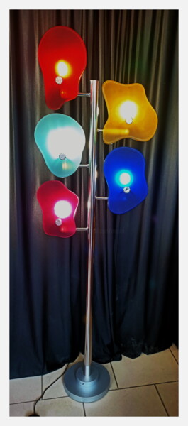Design intitulée "LAMPADAIRE 5 ECLAIR…" par Jean Luc Masini, Œuvre d'art originale, Luminaire