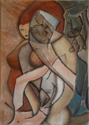 Painting titled "DE L AMOUR 01" by Jean Luc Masini, Original Artwork, Oil