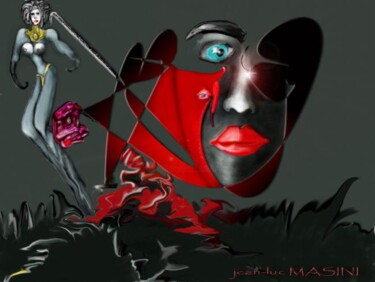 Arts numériques intitulée "LE MASQUE" par Jean Luc Masini, Œuvre d'art originale