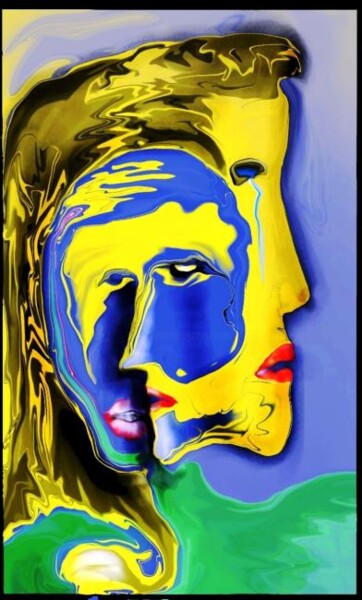 Digitale Kunst mit dem Titel "DOUBLE FACE" von Jean Luc Masini, Original-Kunstwerk