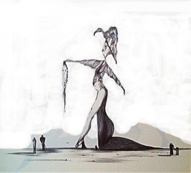 Dibujo titulada "SON ALTITUDE" por Jean Luc Masini, Obra de arte original