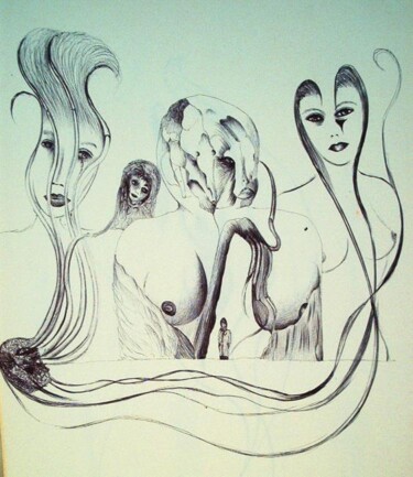 Zeichnungen mit dem Titel "RETENUES" von Jean Luc Masini, Original-Kunstwerk