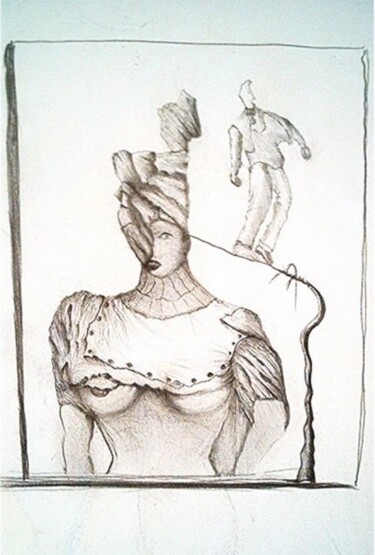 Drawing titled "SUR LE FIL" by Jean Luc Masini, Original Artwork