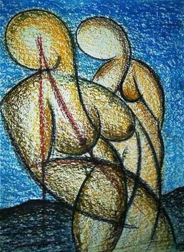 Painting titled "FILLES" by Jean Luc Masini, Original Artwork