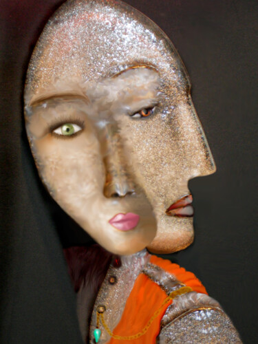 Arts numériques intitulée "double-face" par Jean Luc Masini, Œuvre d'art originale, Peinture numérique
