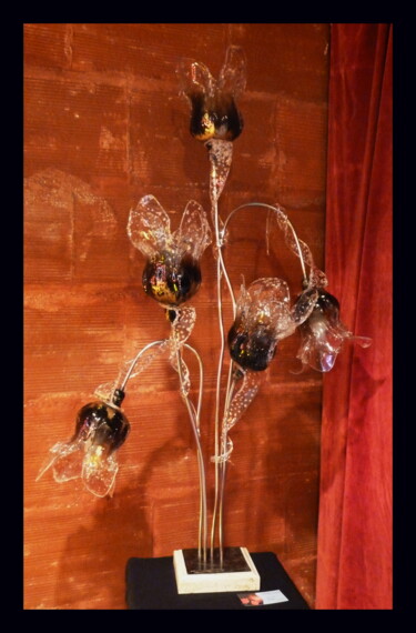 Design intitulée "Lampe 5 tulipes" par Jean Luc Masini, Œuvre d'art originale