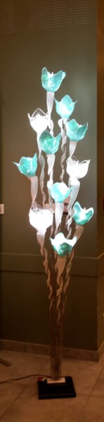 Design mit dem Titel "Lampadaire 11 tulip…" von Jean Luc Masini, Original-Kunstwerk, Glas