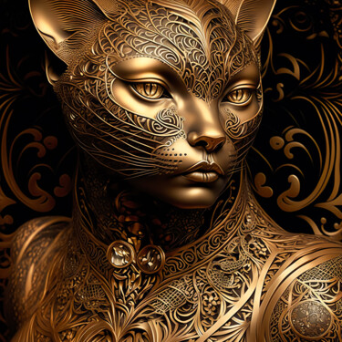 Digital Arts με τίτλο "Catwoman 1" από Jean Luc Michon, Αυθεντικά έργα τέχνης, Εικόνα που δημιουργήθηκε με AI