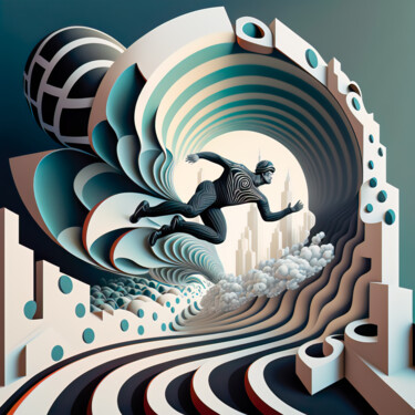 Arts numériques intitulée "Jump 3" par Jean Luc Michon, Œuvre d'art originale, Image générée par l'IA