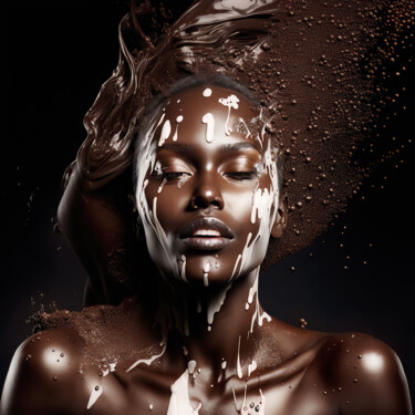 Digital Arts titled "La Femme Chocolat 1" by Jean Luc Michon, Original Artwork, AI generated image