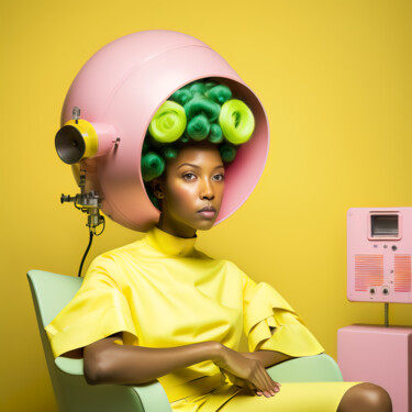 Arts numériques intitulée "Hairdresser 1" par Jean Luc Michon, Œuvre d'art originale, Image générée par l'IA