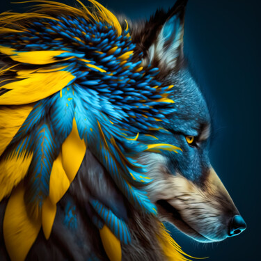 Arts numériques intitulée "Mr Wolf 4" par Jean Luc Michon, Œuvre d'art originale, Image générée par l'IA