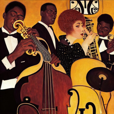 Arte digitale intitolato "Jazz Band 1" da Jean Luc Michon, Opera d'arte originale, Immagine generata dall'IA