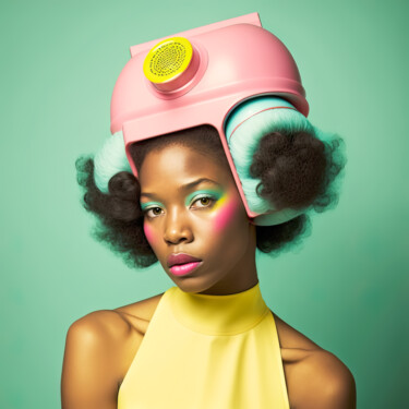 Digital Arts με τίτλο "Hairdresser 3" από Jean Luc Michon, Αυθεντικά έργα τέχνης, Εικόνα που δημιουργήθηκε με AI