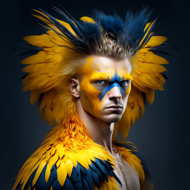 Digital Arts titled "Mr Eagle 2" by Jean Luc Michon, Original Artwork, AI generated image