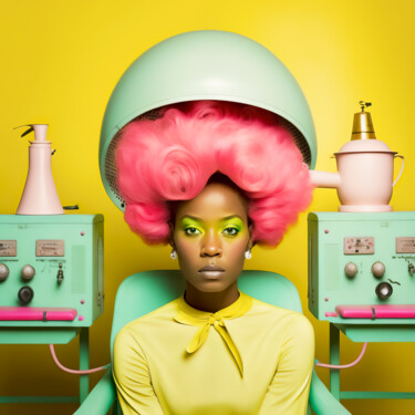 Digital Arts με τίτλο "Hairdresser 4" από Jean Luc Michon, Αυθεντικά έργα τέχνης, Εικόνα που δημιουργήθηκε με AI